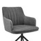 Armen Living Simone Modern Faux Leather and Fabric Metal Swivel Dining Room Chairs, PK2 LCSICHGRBL - alternate 3